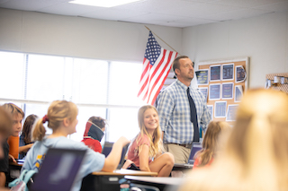 classroom with teacher