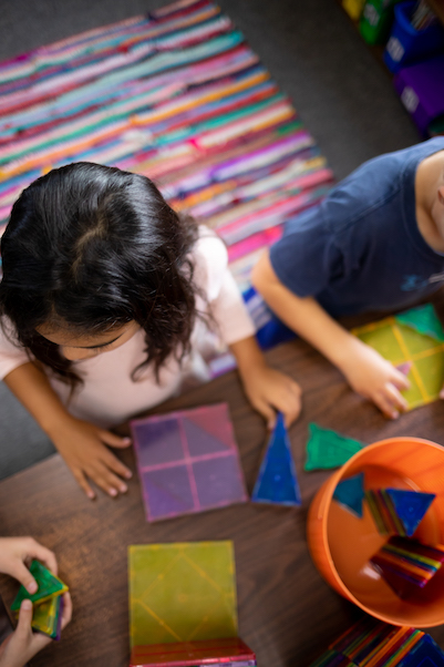 students using sensory blocks